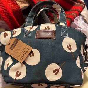 Maika Forest Green and Cream Patterned Mini Bag